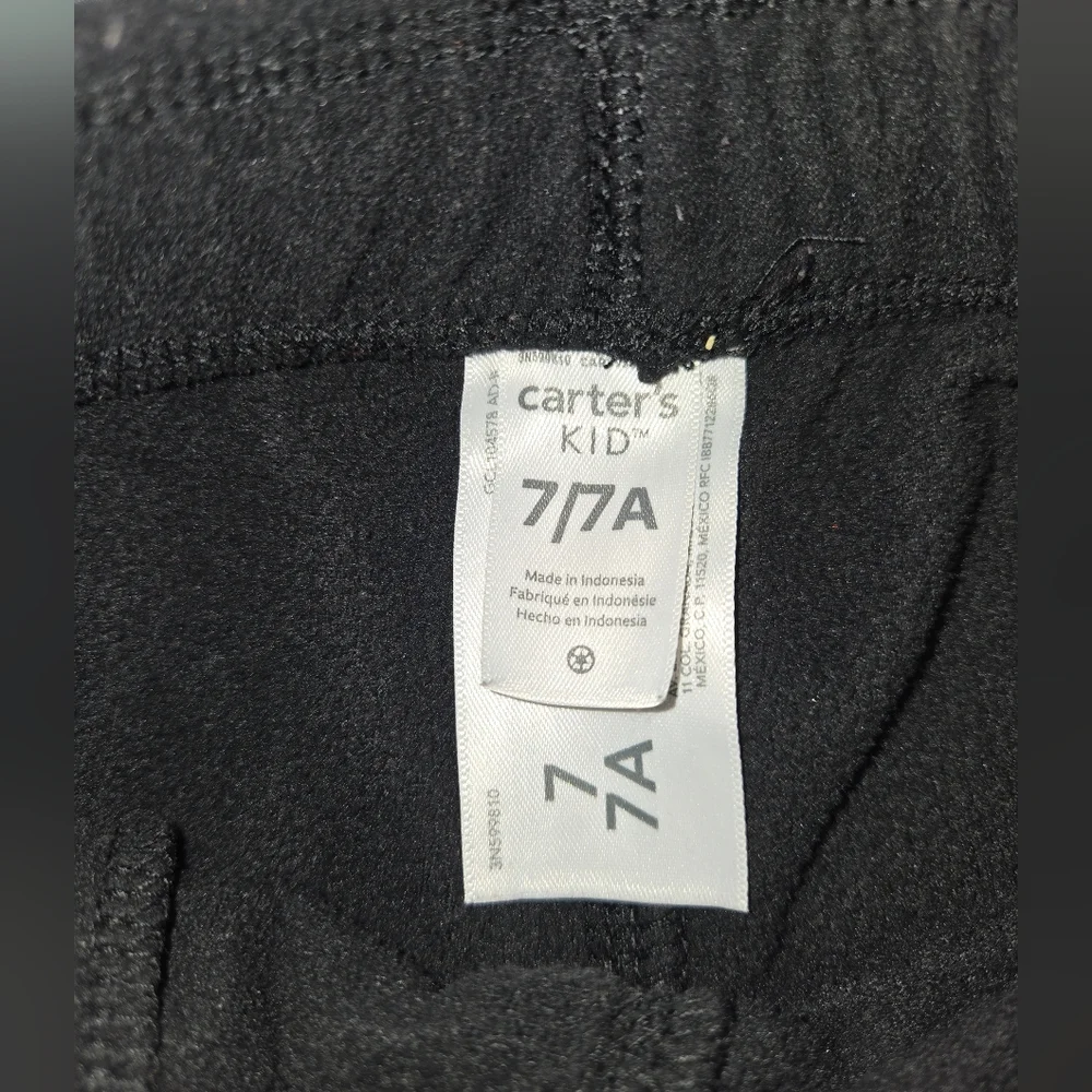 Carter's Boy's sz 7 Black and Gray Fleece Pants